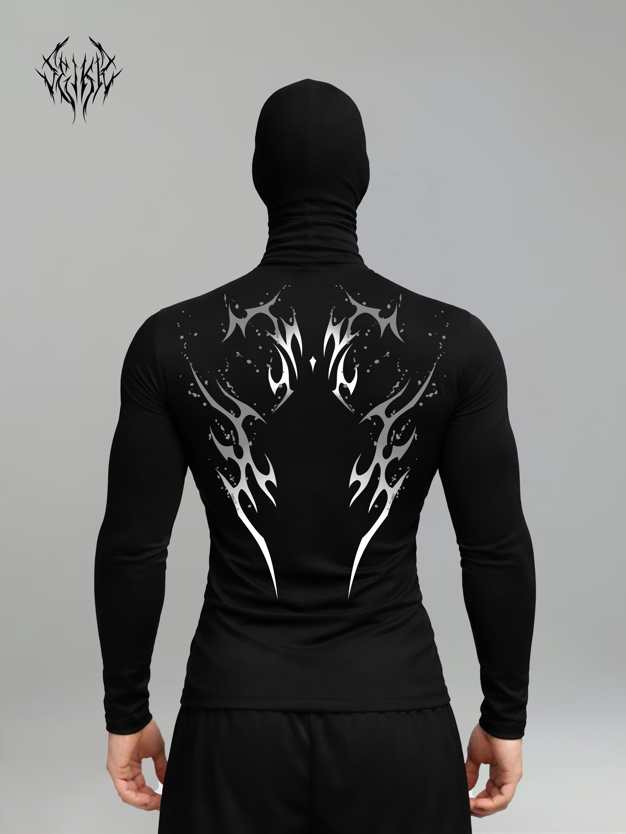 Long Sleeve Compression Shirt - Blood Silver