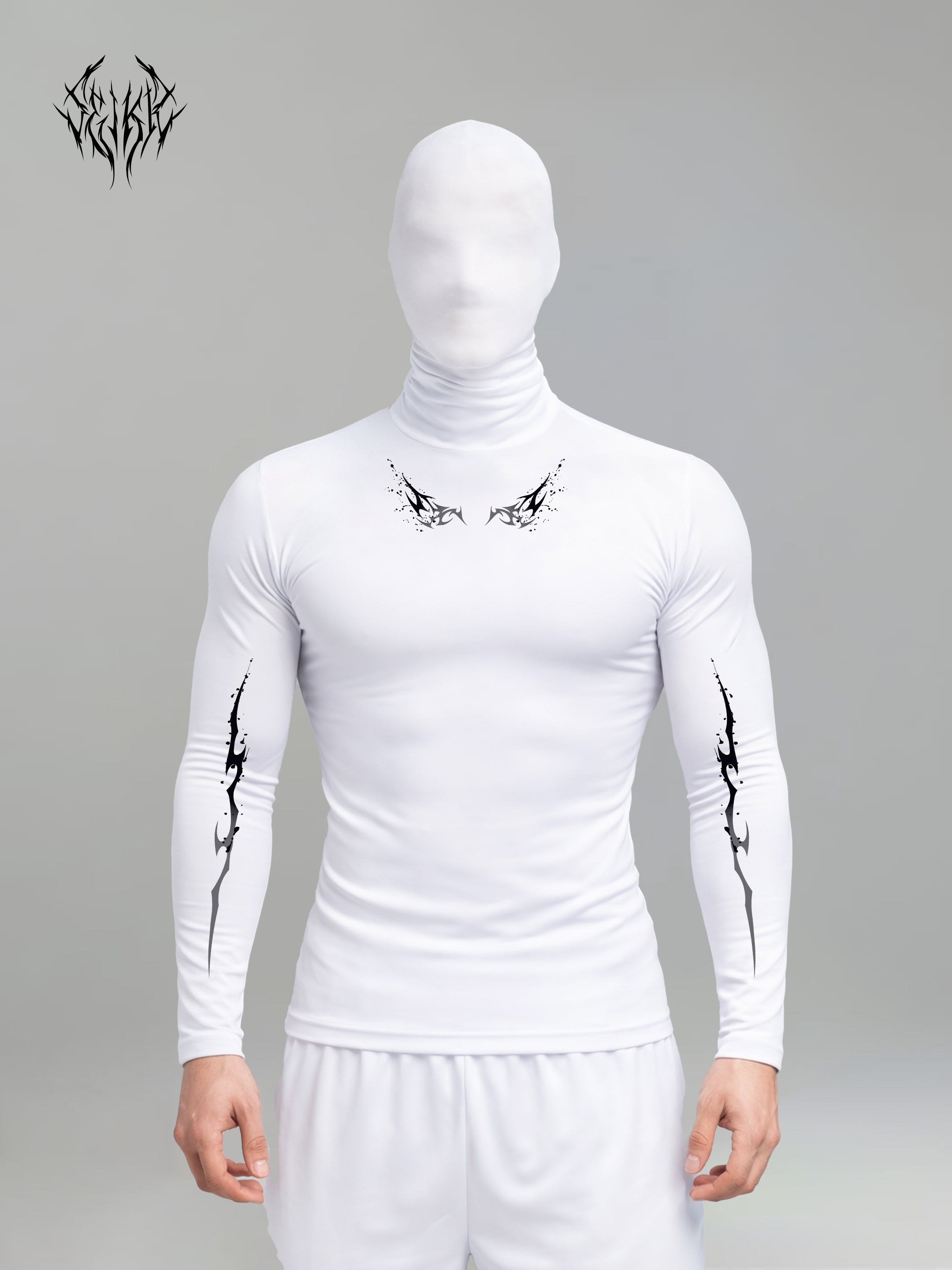 Long Sleeve Compression Shirt - Blood Silver