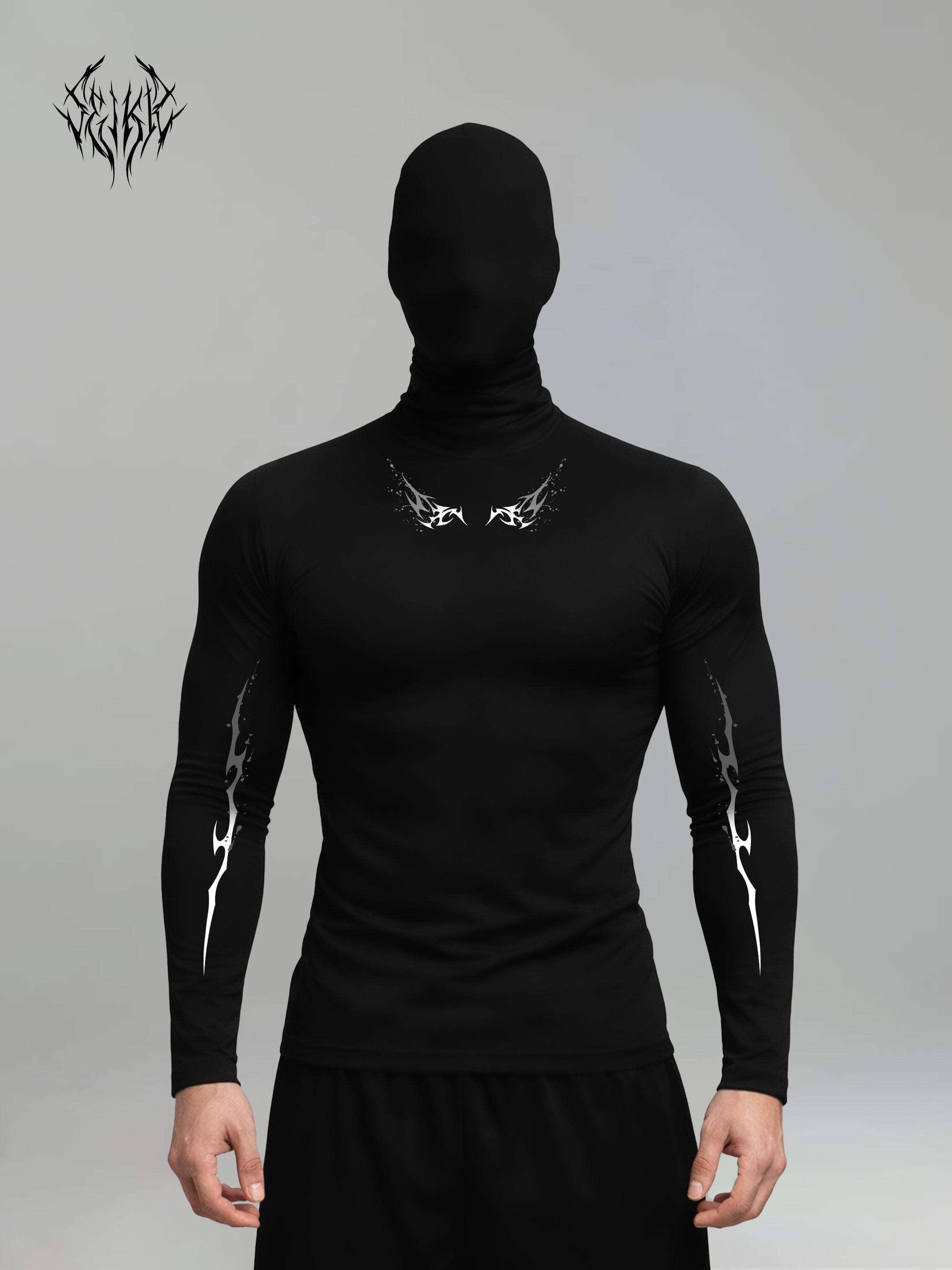 Long Sleeve Compression Shirt - Blood Silver