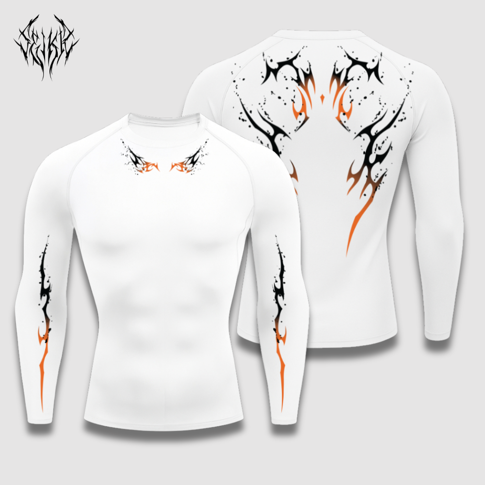 Long Sleeve Compression Shirt - Blood Orange
