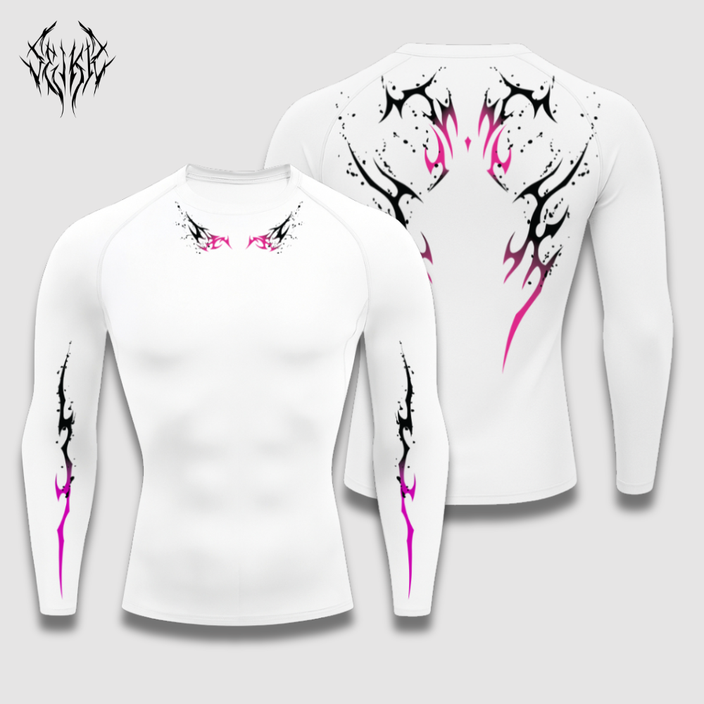 Long Sleeve Compression Shirt - Blood Pink