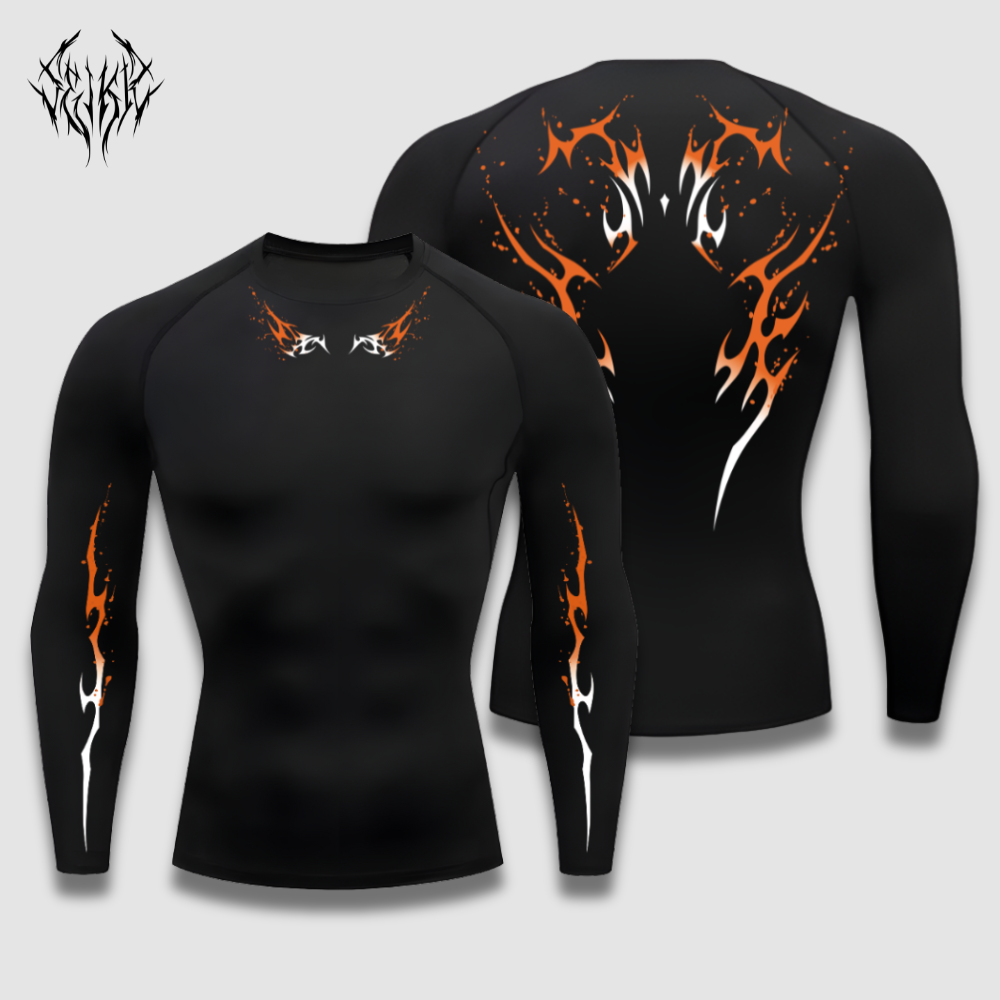 Long Sleeve Compression Shirt - Blood Orange