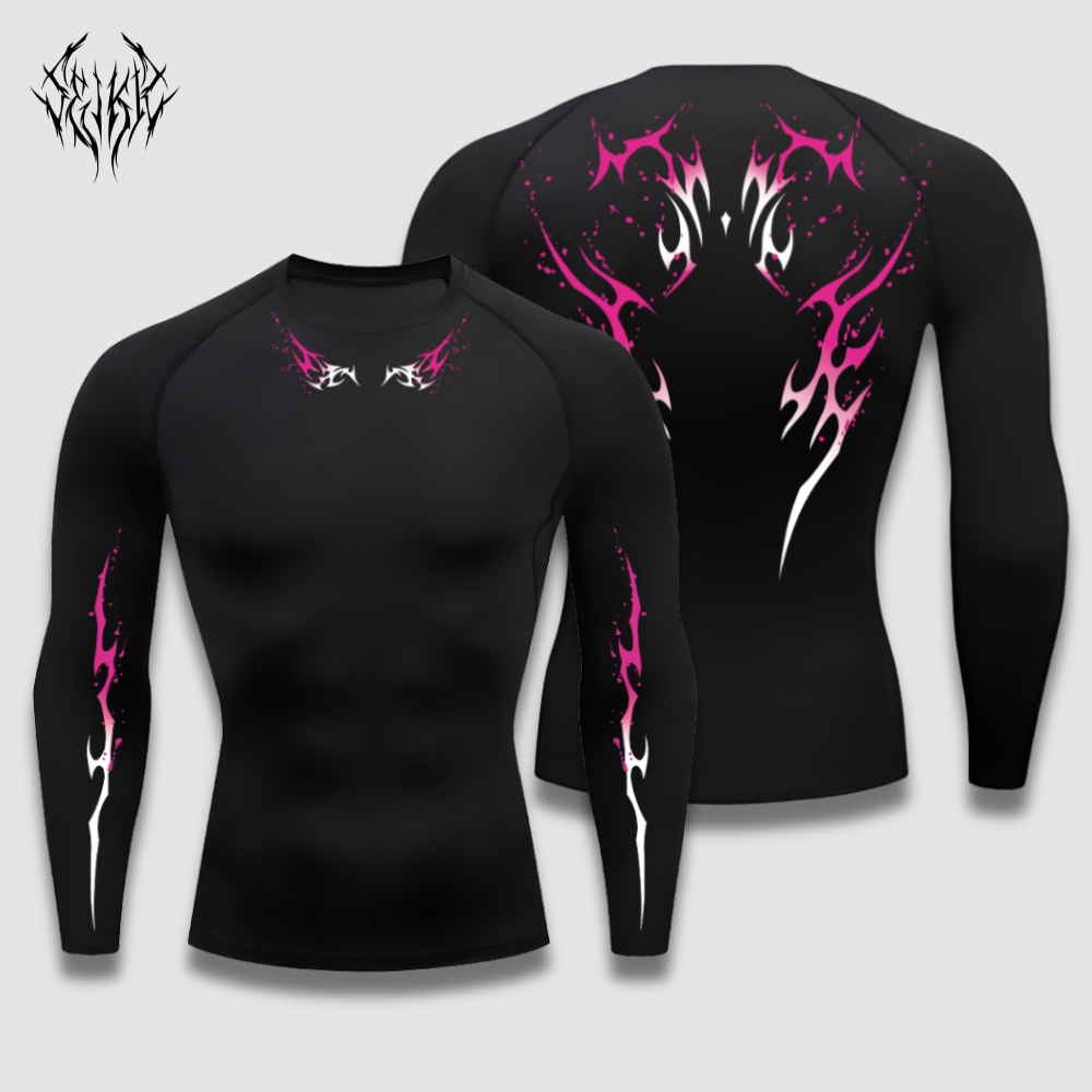 Long Sleeve Compression Shirt - Blood Pink